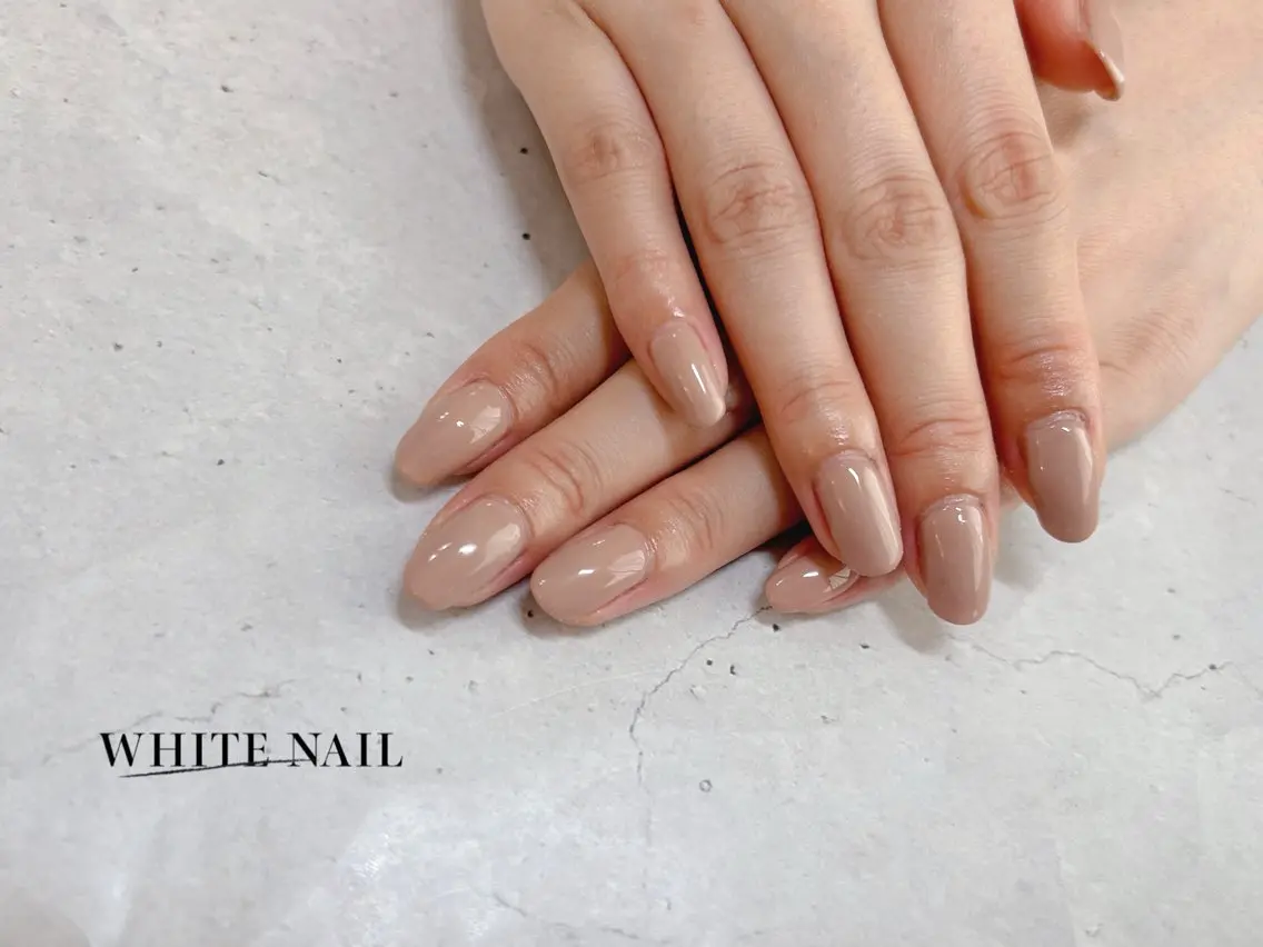 ネイル ワンカラーネイル ハンドネイル WHITE NAIL ホワイトネイルのネイルデザイン