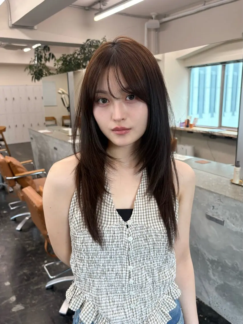 セミロング カット ヘアカラー トリートメント 透明感カラー/顔周り カット/ののか💞のヘアスタイル