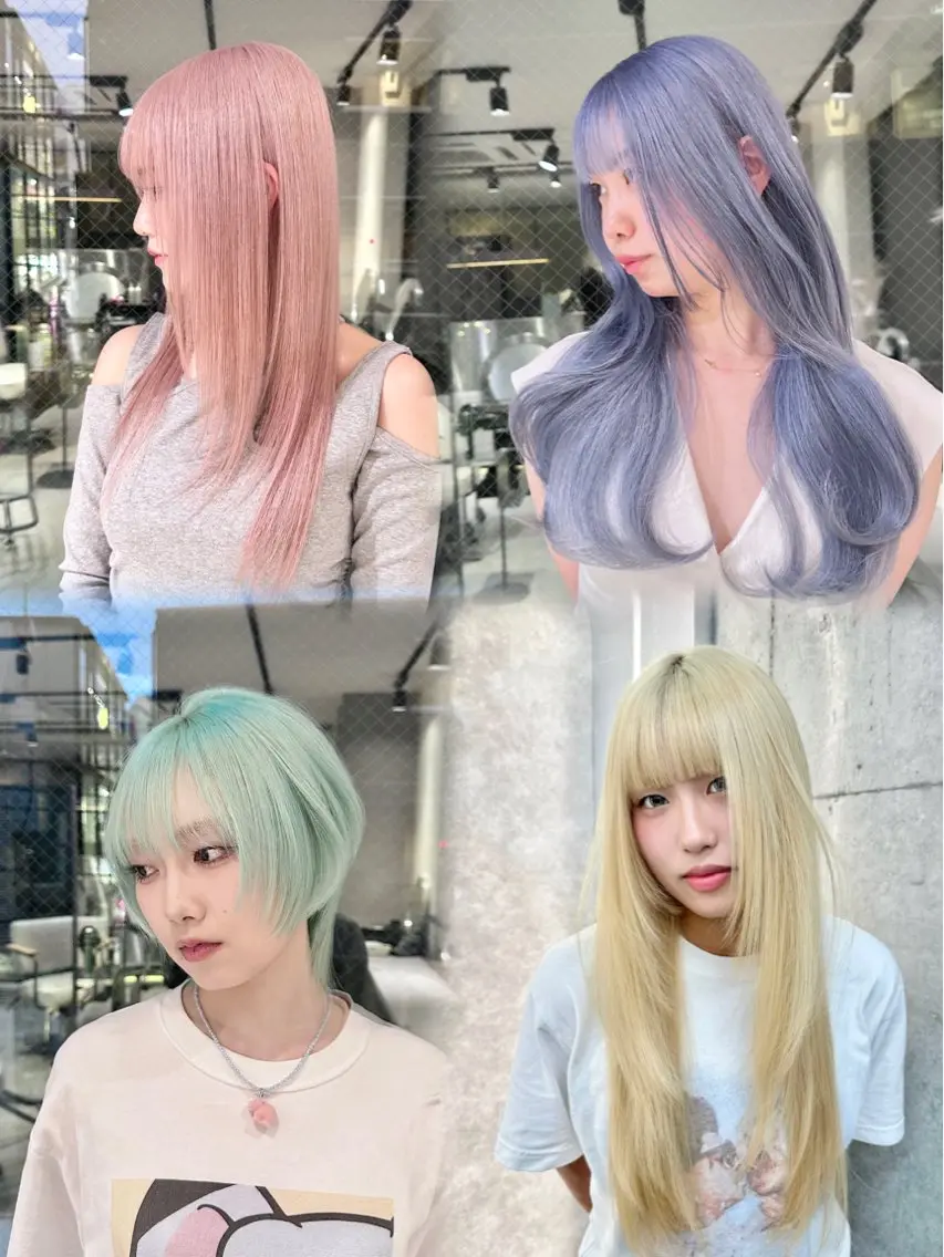 [ブリーチ2回]🩵+ケアカラーの写真