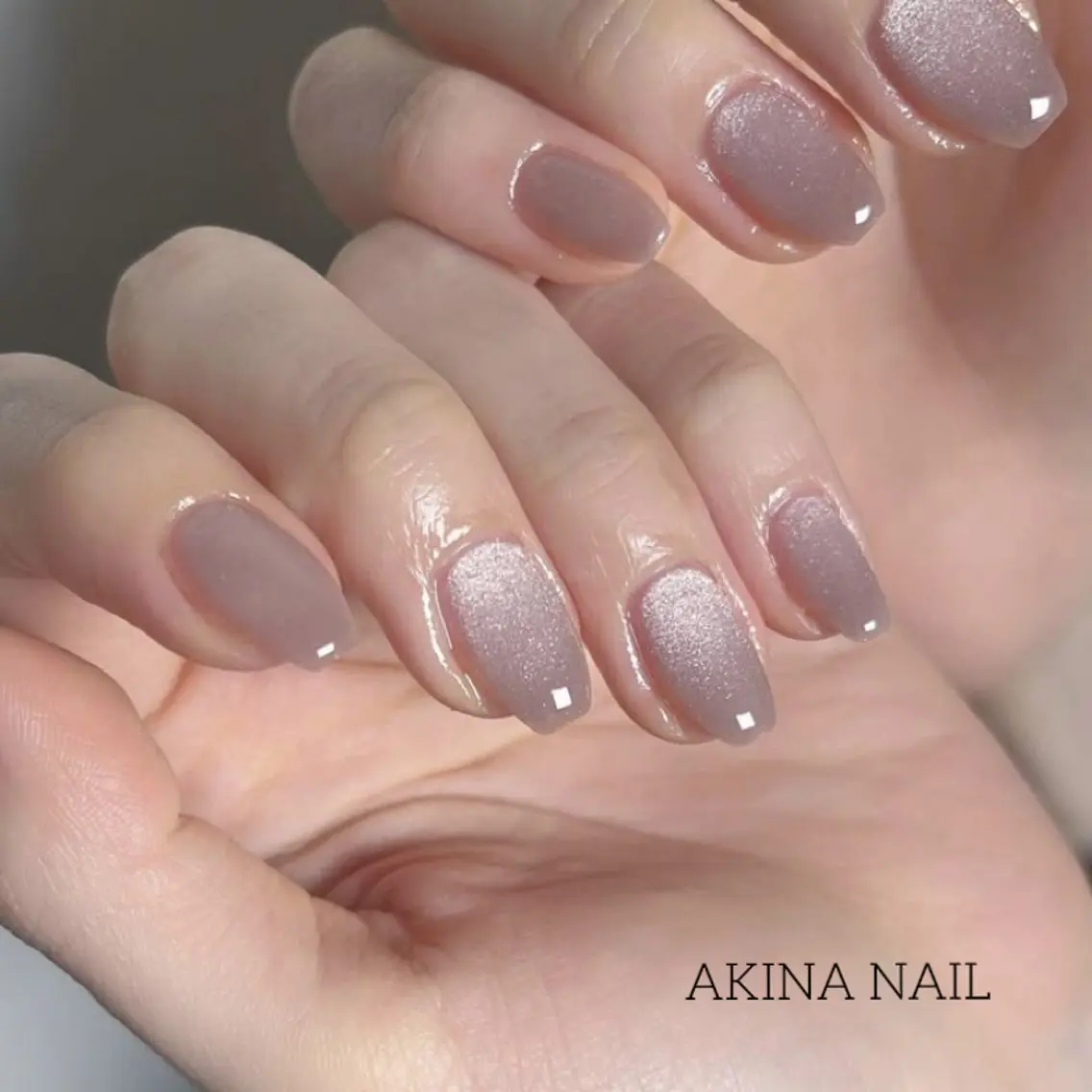 ミディアム 韓国風ヘア ハンドネイル ハンドケア Akina Nail 亀戸のネイルデザイン