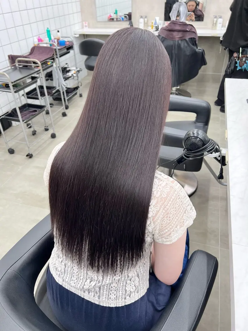 ロング カラー パーマ ヘアアレンジ メンズ キッズ 上品＆韓国風 🥀海心🥀のヘアスタイル