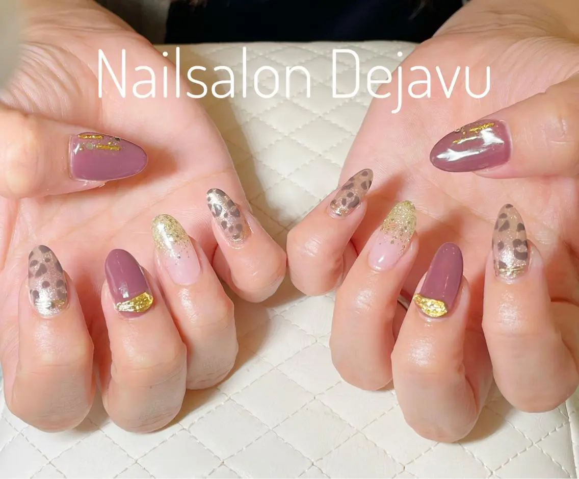 ネイル アニマル柄 アートネイル ストーンネイル Nail salon Dejavu 🌿のネイルデザイン