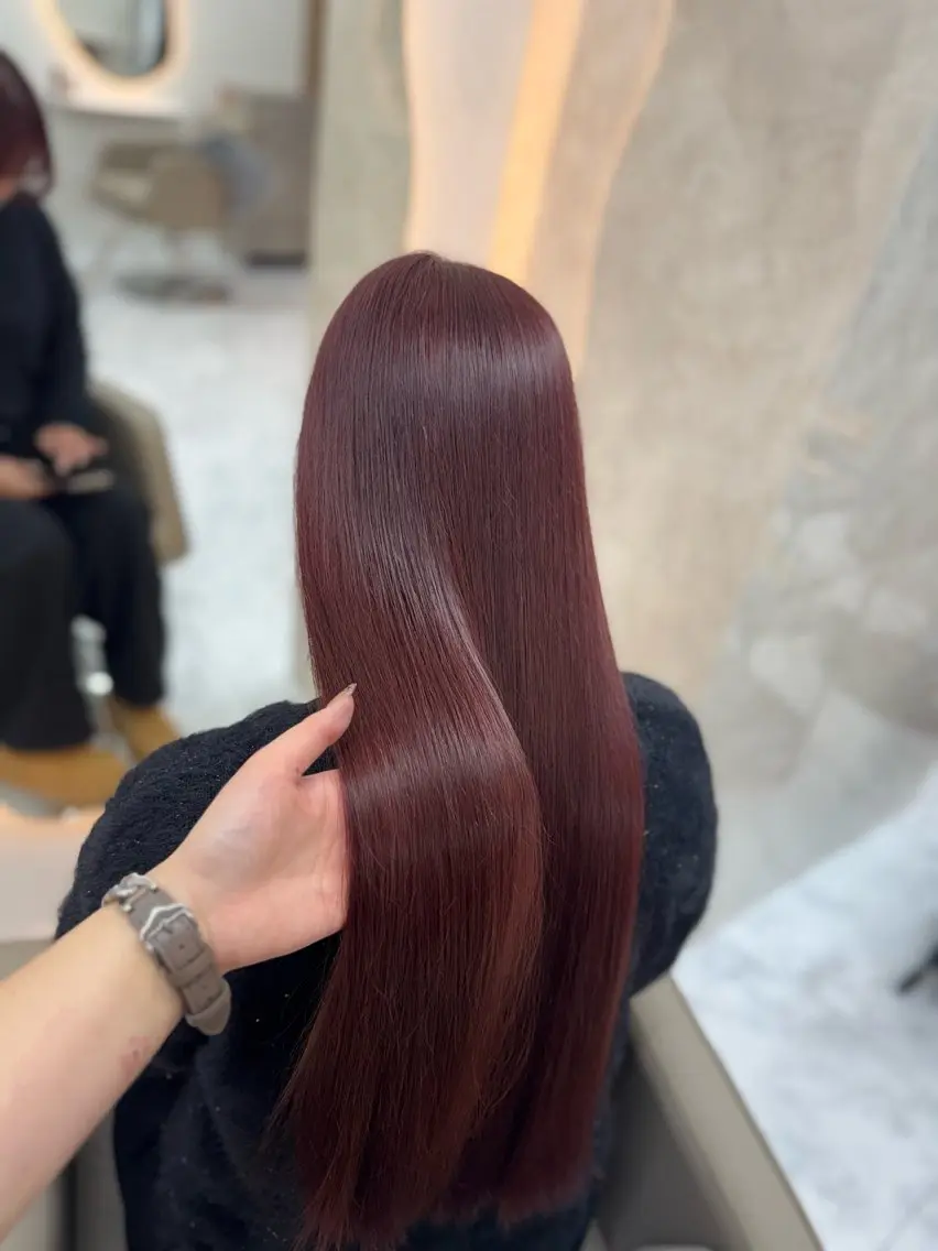 ロング カラー レッドカラー naho💚 モデル様募集中のヘアスタイル