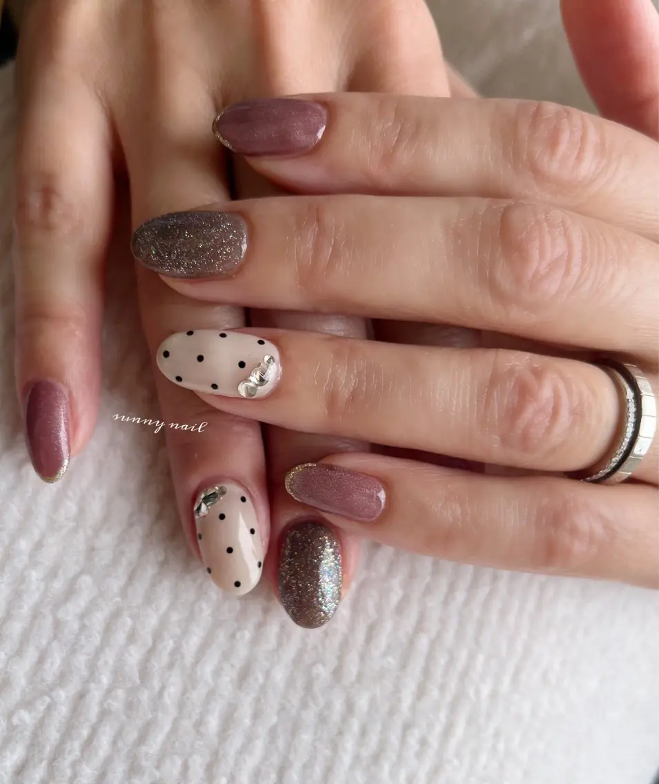 ネイル ドット ジェルネイル パラジェル sunny nailのネイルデザイン