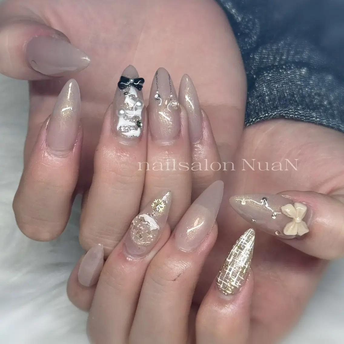 ネイル ハンドネイル NuaN ミニモ停止中のネイルデザイン