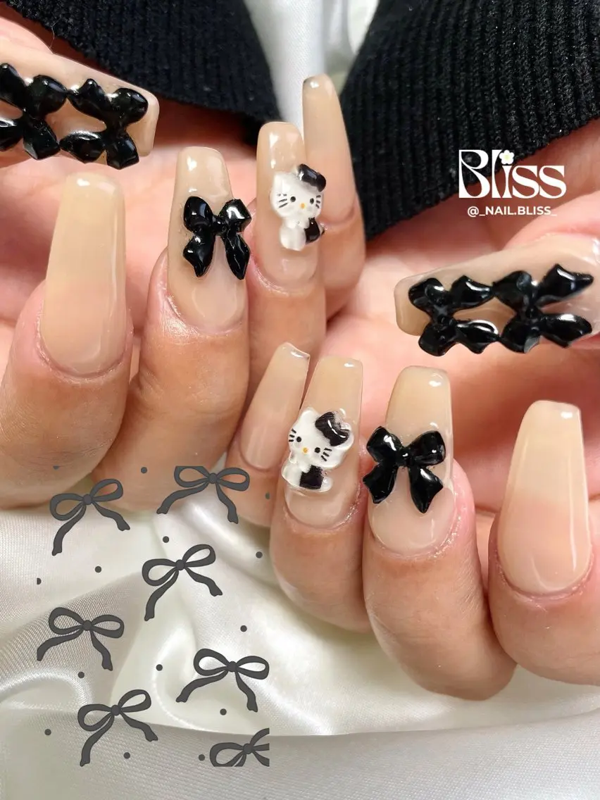 ネイル リボン シンプルネイル ハンドネイル NAIL BLISSのネイルデザイン