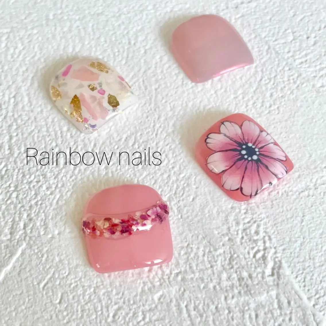 ネイル アートネイル フットネイル フットネイル Rainbow nailsくろちゃんのネイルデザイン
