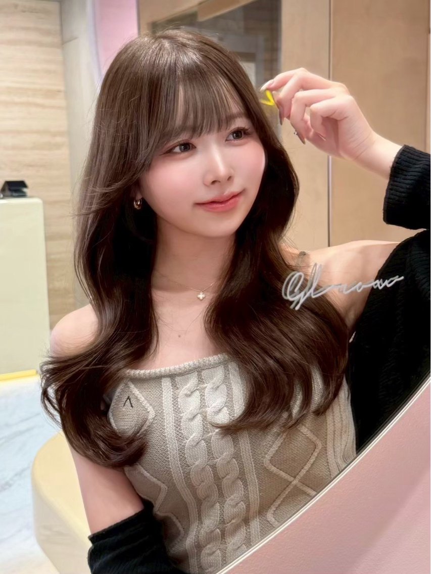 セミロング カラー ヘアアレンジ ブリーチ ダブルカラー ブリーチなしカラー くびれヘア ハッシュカット カット トリートメント ヘアセット ブリーチ毛対応美髪 矯正×レイヤー/二響のヘアスタイル