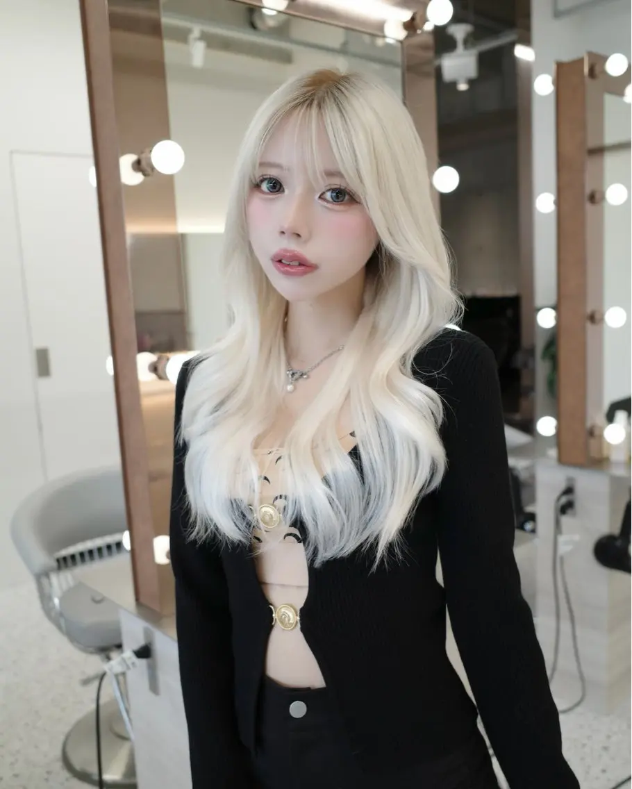 ミディアム カラー ブリーチ ボブ 韓国風ヘア レイヤーカット トリートメント ヘアカラー rina🩶 ワンホン/レイヤーのヘアスタイル