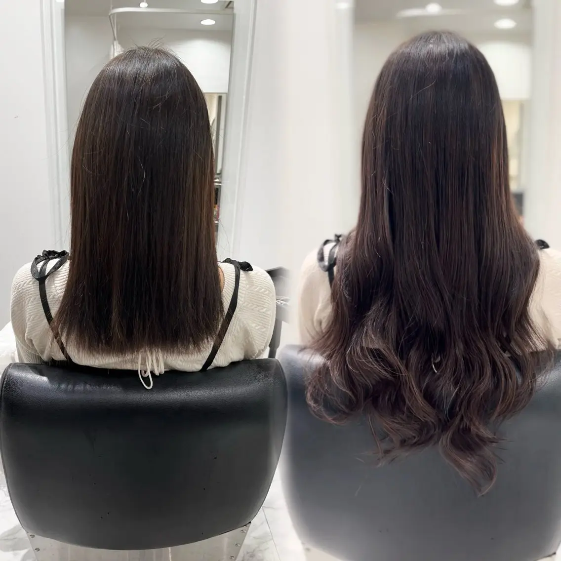 ロング シールエクステ エクステ ロング カット ヘアカラー エクステ 赤み消し透明感カラー オオヤマのヘアスタイル