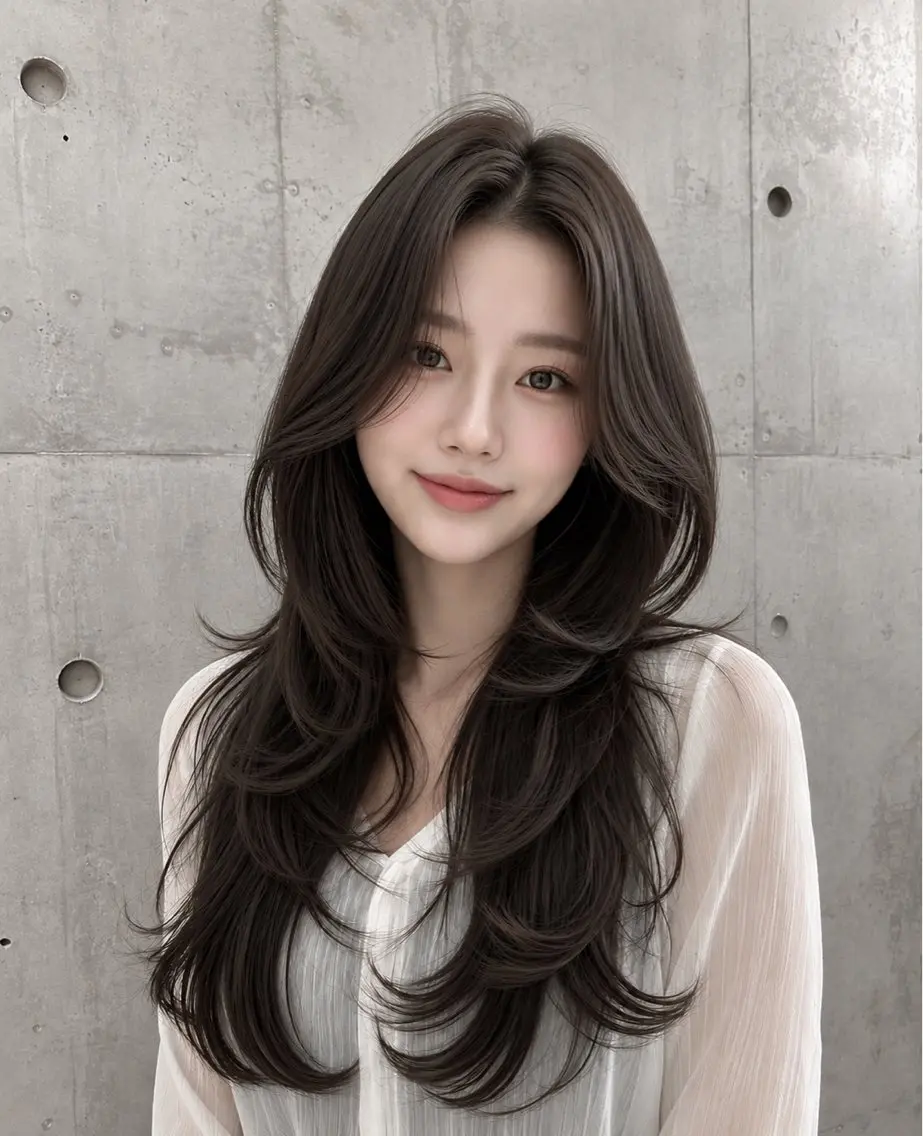 セミロング カラー ヘアアレンジ グレージュ くびれヘア 顔まわりレイヤー ハッシュカット 韓国風ヘア カット ヘアカラー トリートメント 🌫️大人韓国ヘア 🌫️naoyaのヘアスタイル