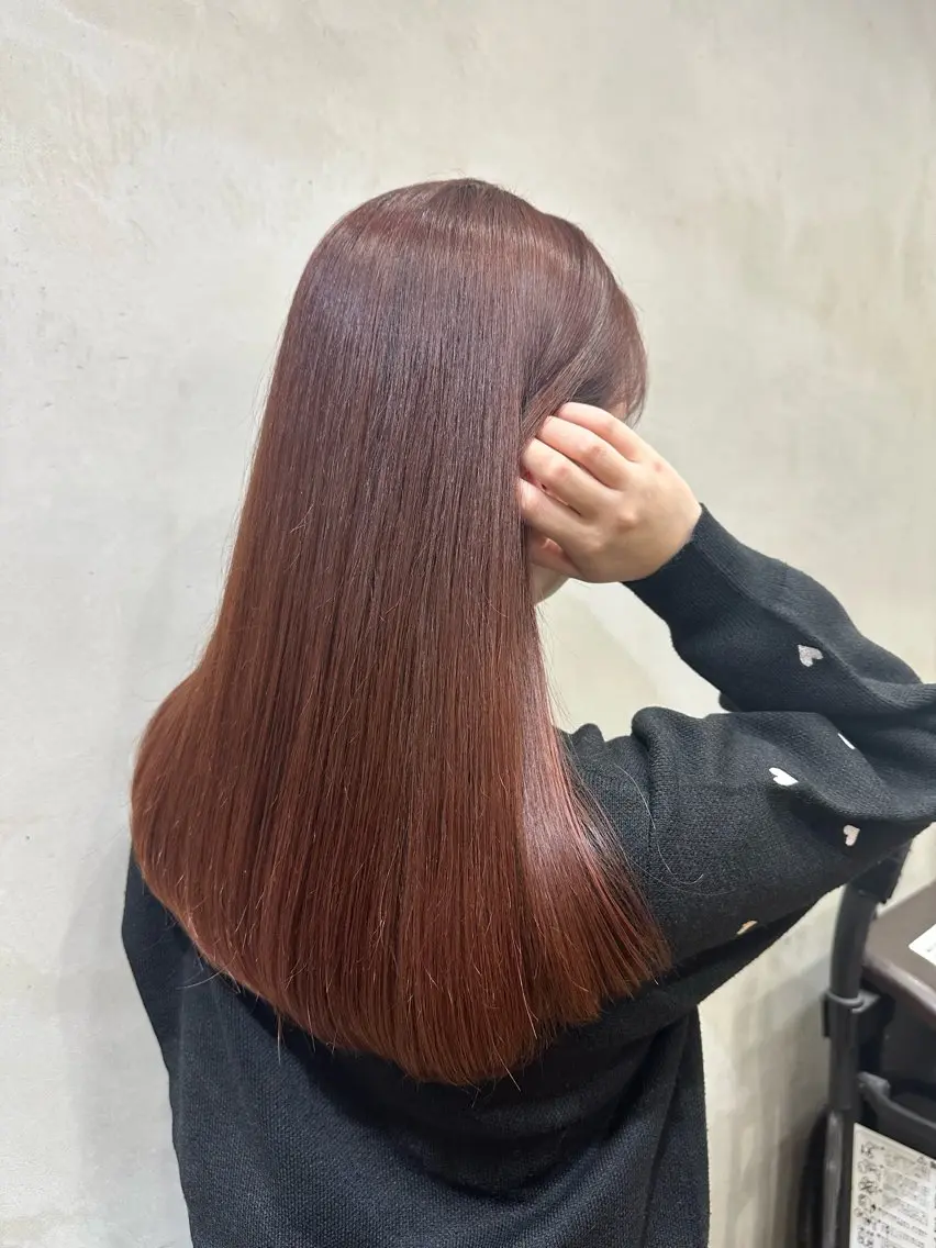 ロング カラー ブラウンカラー ピンクカラー ピンクブラウン 西口 さやかのヘアスタイル