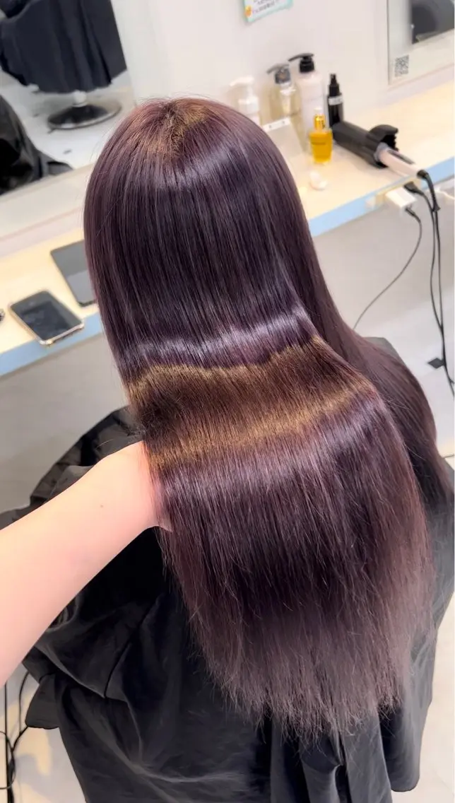ロング カラー ヘアカラー トリートメント 🎀愛されピンク ラベンダー💜ゆいのヘアスタイル