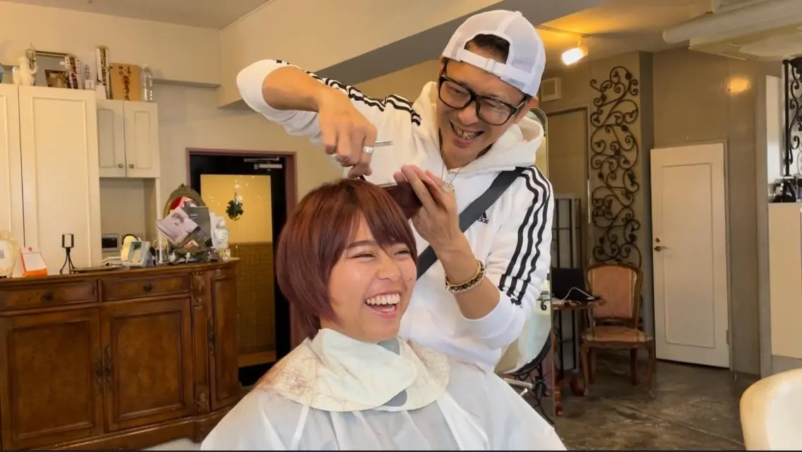 ショート カラー パーマ メンズ 表参道Lise おおいしおりのヘアスタイル