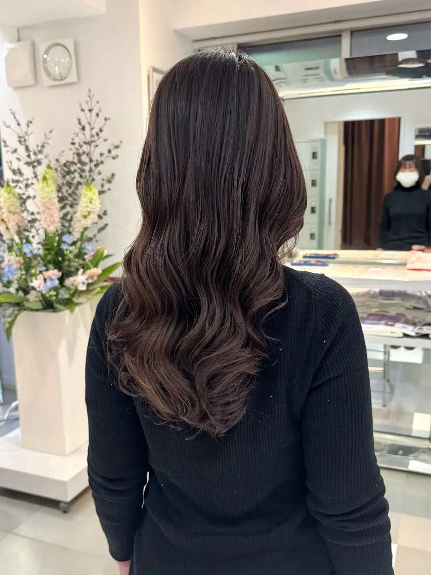 ロング パーマ ロング カット パーマ トリートメント デジタルパーマ 🌀ボブ　萩原　龍のヘアスタイル