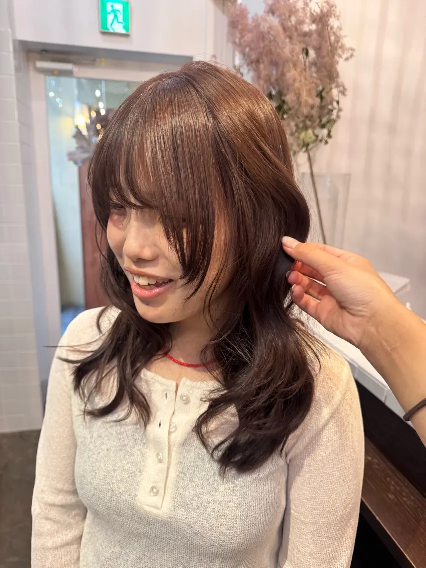 ミディアム ヘアカラー 🦢パーマモデル 様募集中🦢AI🫧のヘアスタイル