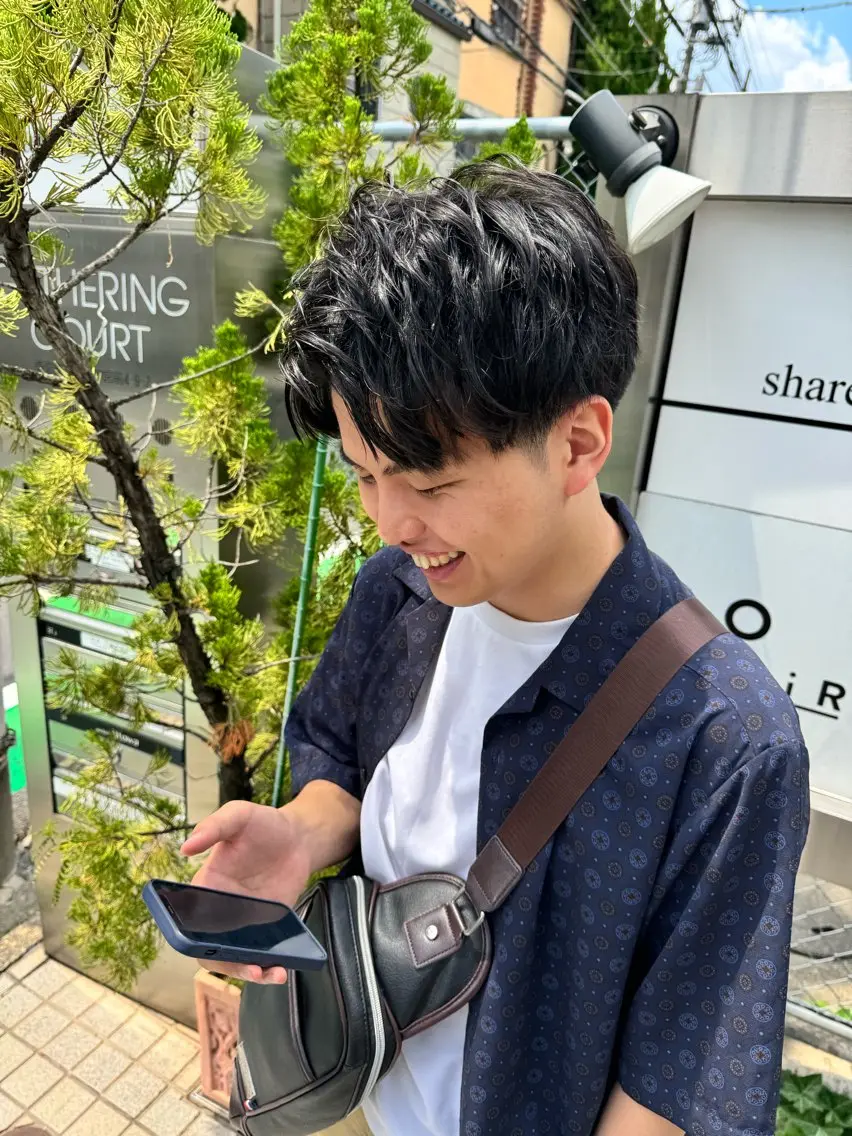ショート パーマ ヘアアレンジ メンズ カット ちこ .のヘアスタイル