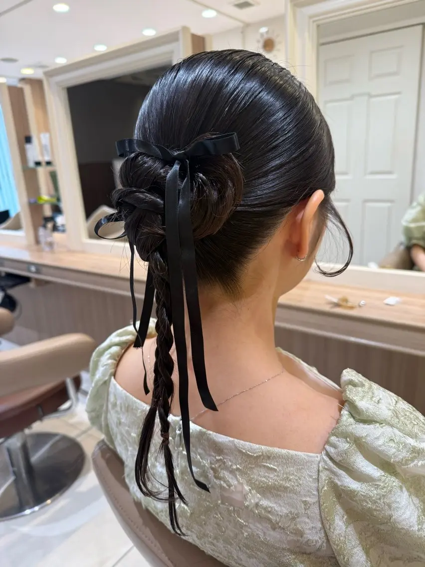 ロング ヘアアレンジ ヘアセット 韓国ヘアメイク🎀/ 縮毛矯正✨山本媛香のヘアスタイル