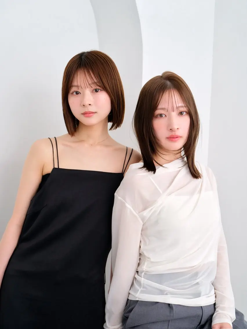 ミディアム カラー カット manarino マリのヘアスタイル