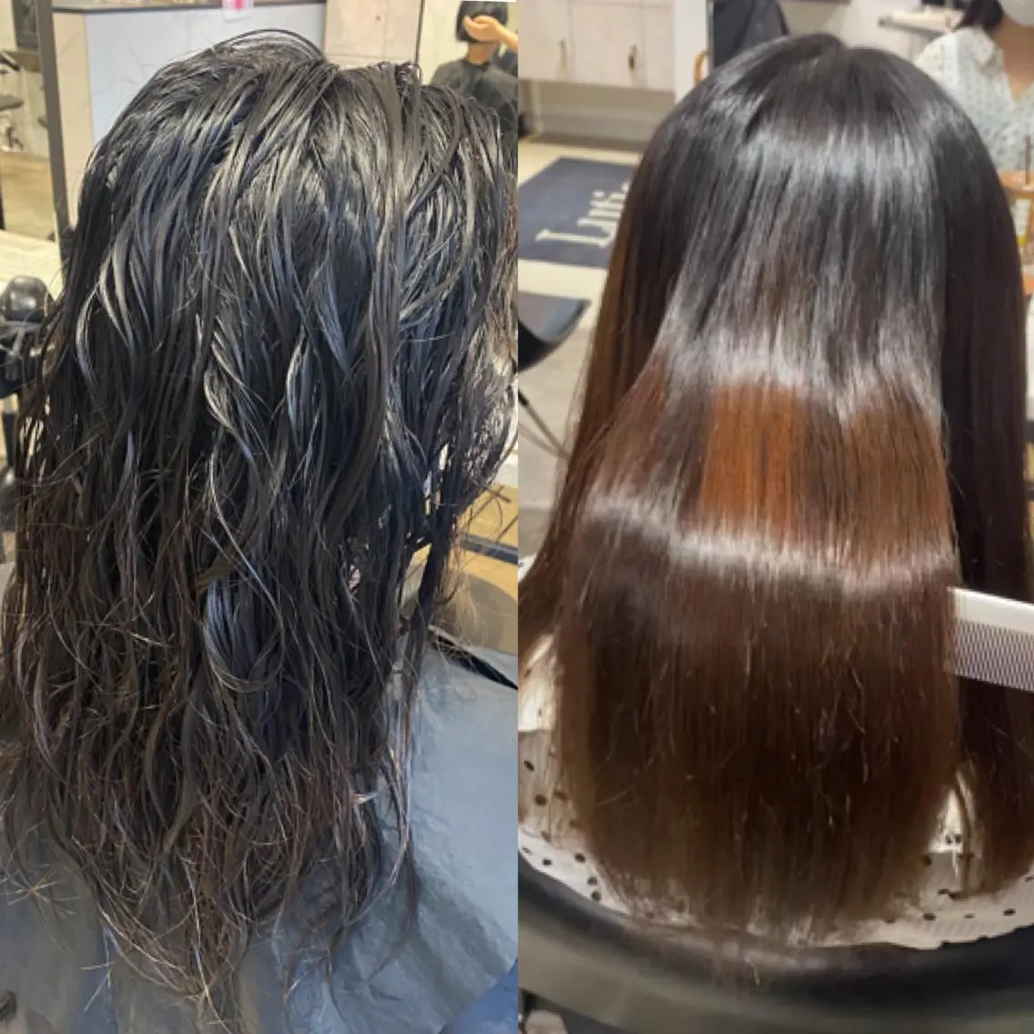 セミロング カラー パーマ ヘアアレンジ ストレートパーマ 新宿⌇韓国風ヘア ⌇透明感カラーのヘアスタイル