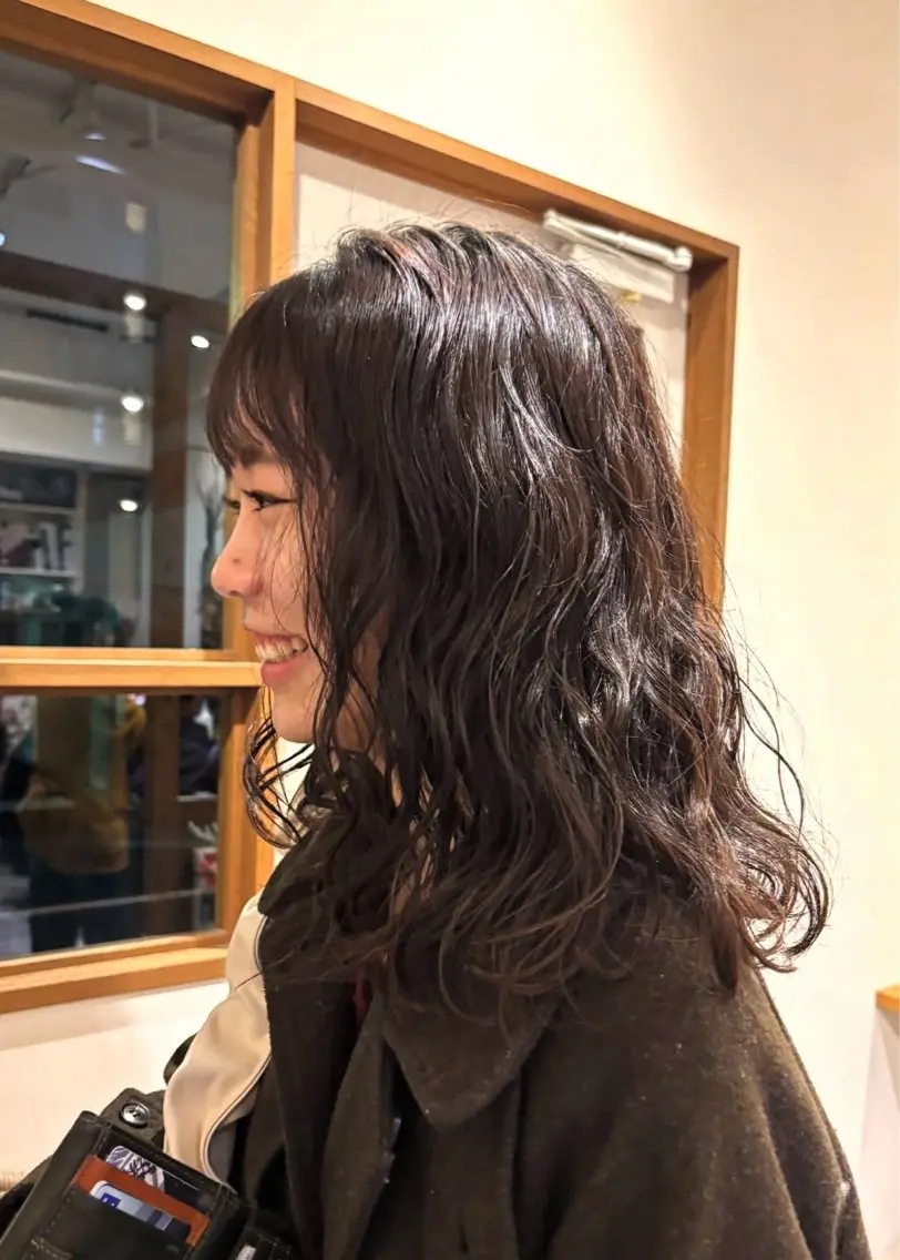 ミディアム パーマ ミディアムパーマ パーマ 高山 桃子のヘアスタイル