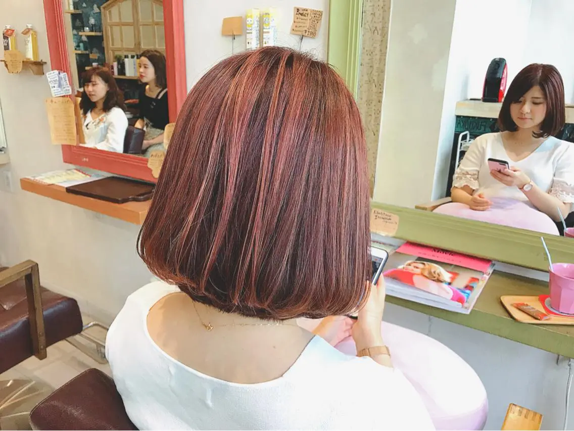 ショート カラー ハイライトカラー ピンクカラー ハイライト メンズ指名多数!! 田島史也のヘアスタイル