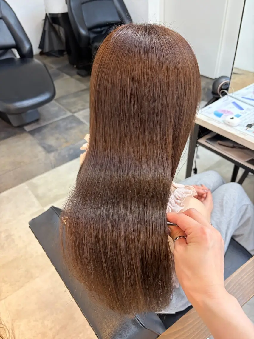 セミロング カラー 🥀韓国ヘア🥀 宮津真菜のヘアスタイル