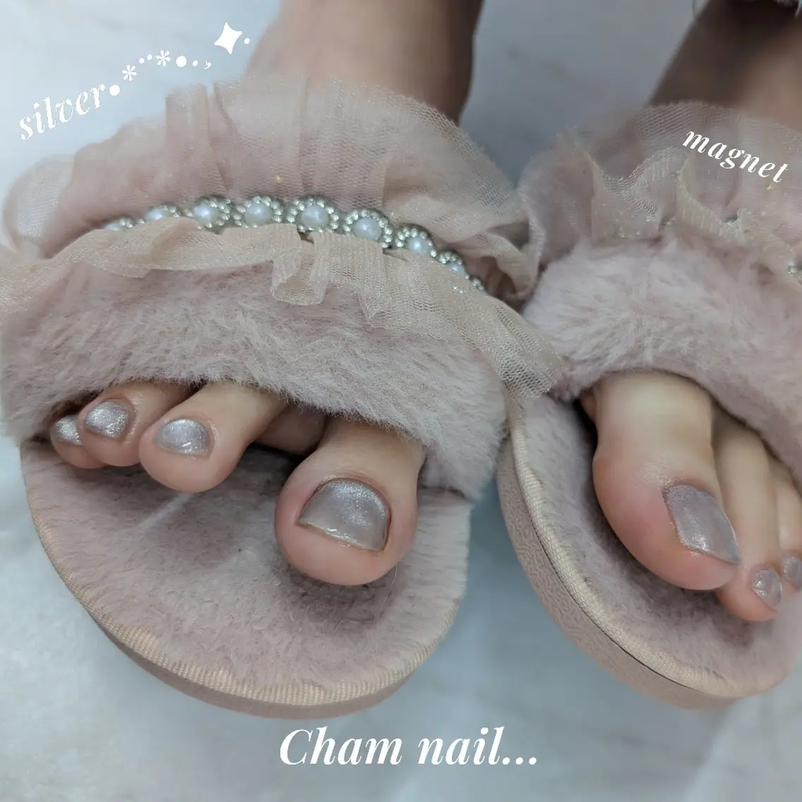 ネイル フラッシュネイル フラッシュマグ フットネイル マグネットネイル Cham AKIRAのネイルデザイン