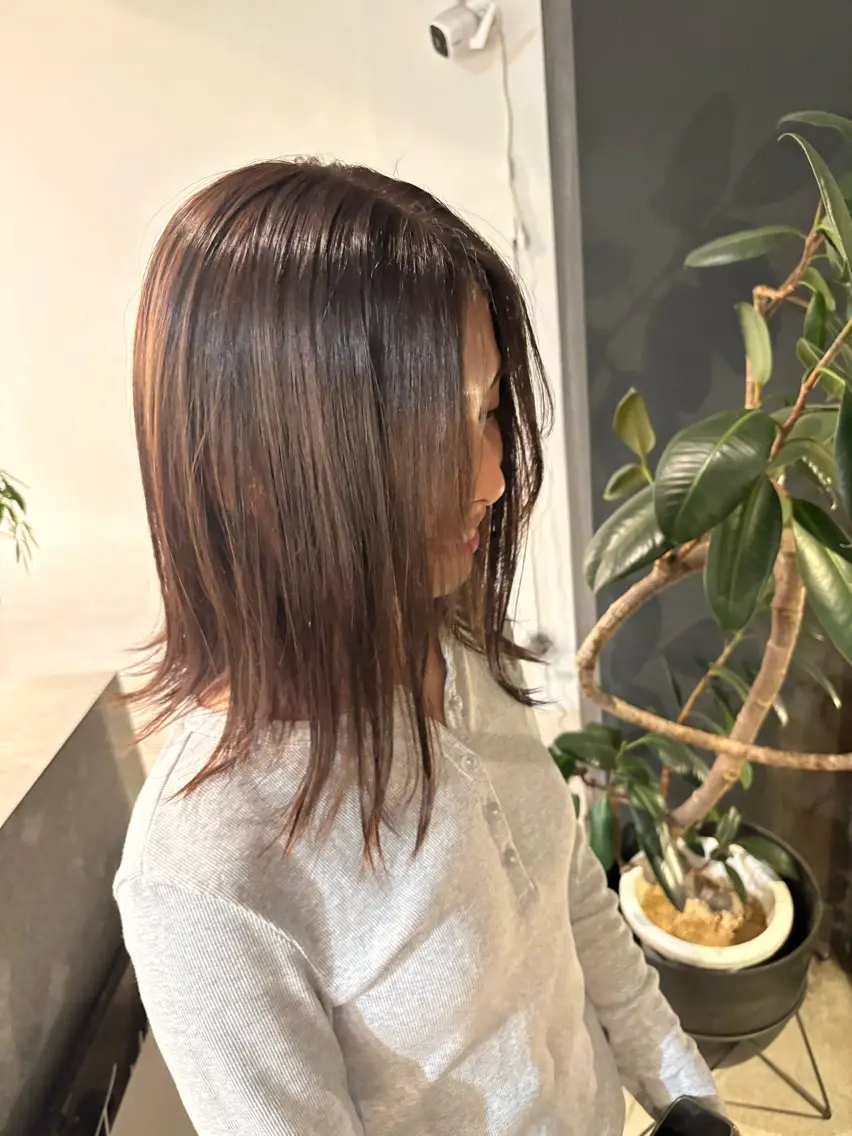 セミロング ヘアカラー 名田 凌佑のヘアスタイル