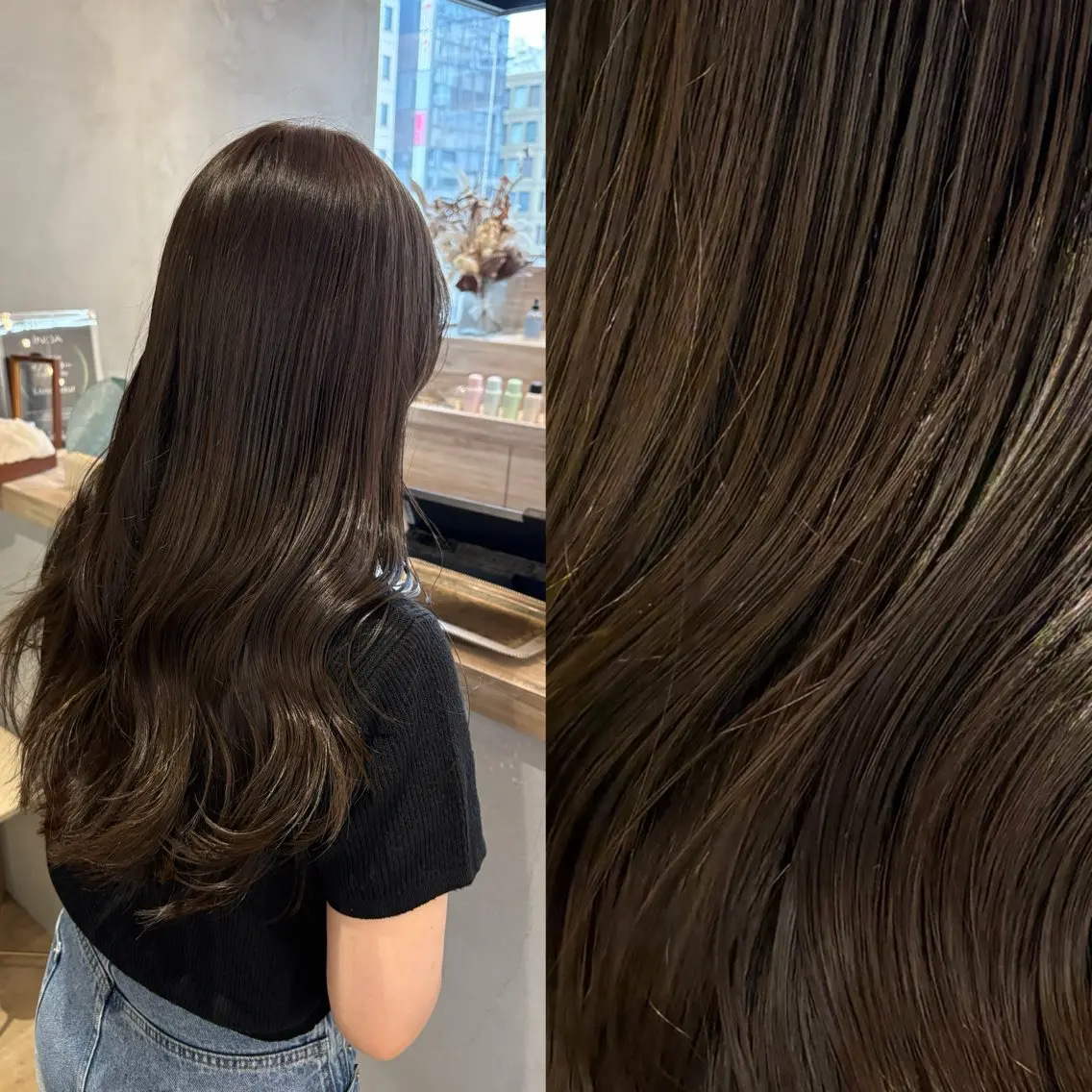ロング カット ヘアカラー トリートメント オリーブベージュ/ボ ブショートたまき🧡のヘアスタイル