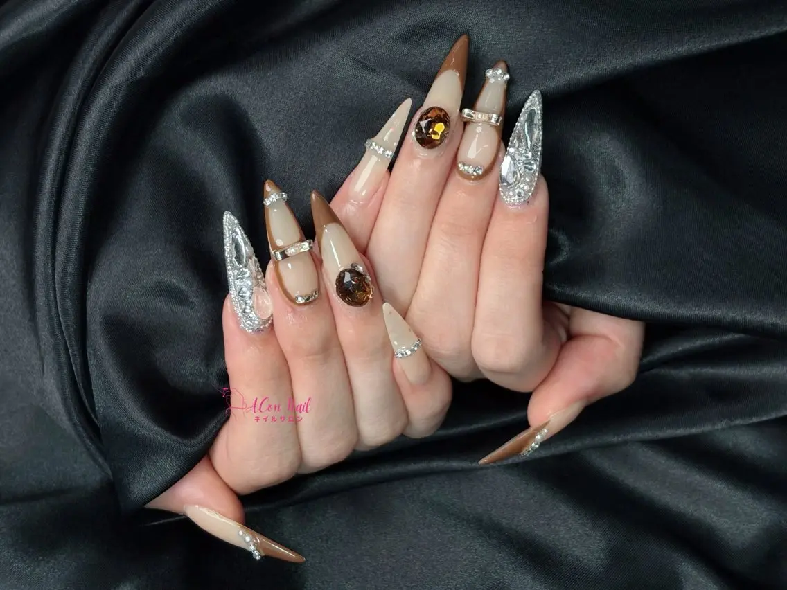 ネイル 桜ネイル 長さ出し フラワーネイル フレンチネイル ジェルネイル ハンドネイル ACon NailSalonのネイルデザイン