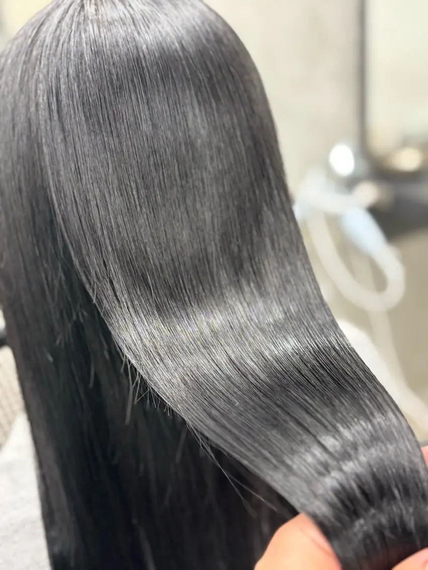 ロング カラー 髪質改善 縮毛矯正 トリートメント カット ヘアカラー 縮毛矯正 トリートメント 梅雨対策すぐ巻ける ☔️縮毛矯正勝倉　麗のヘアスタイル