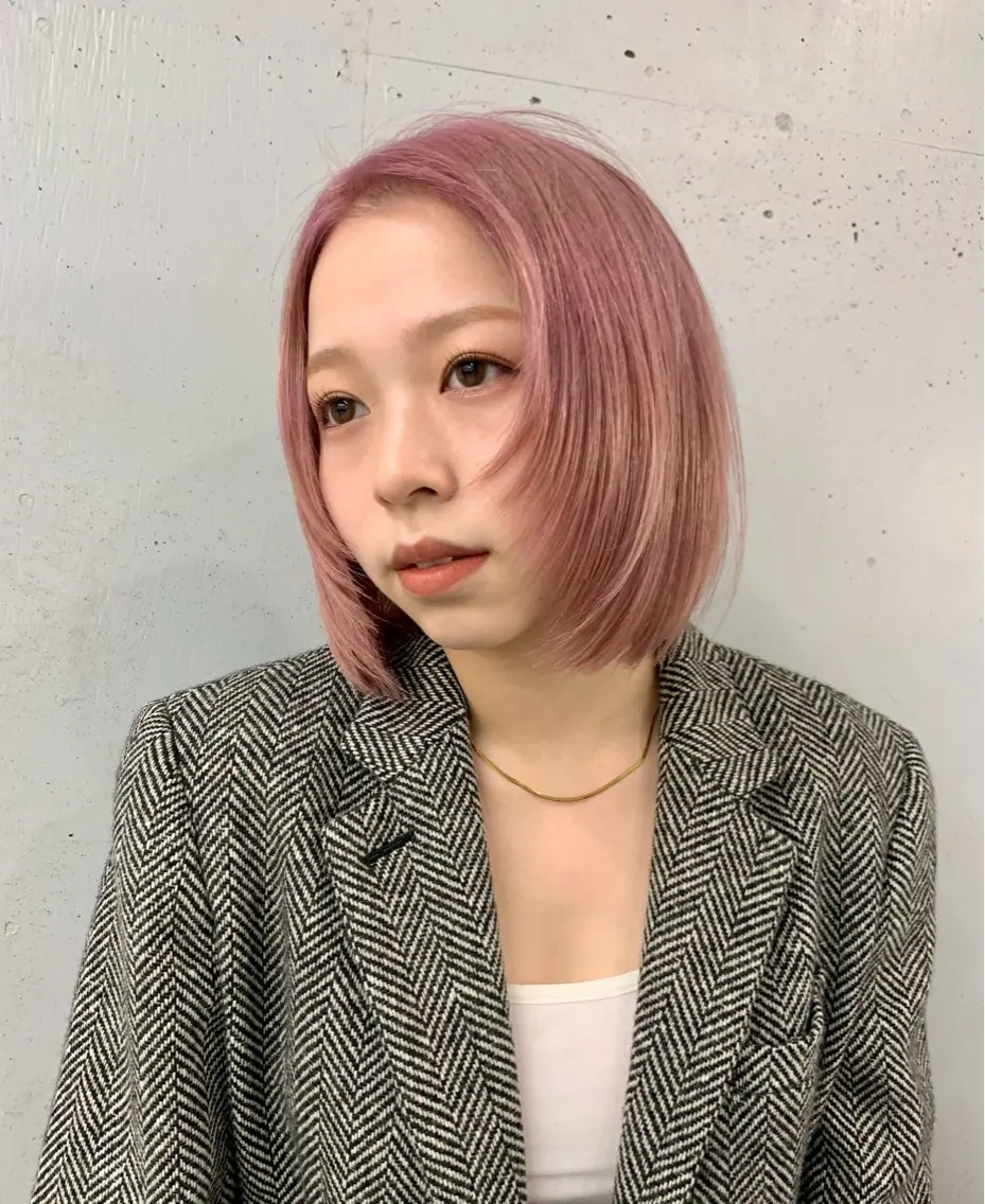 ミディアム カラー ベージュカラー ピンクカラー ピンクベージュ ヘアカラー kahona/カラー /パーマ/銀座のヘアスタイル