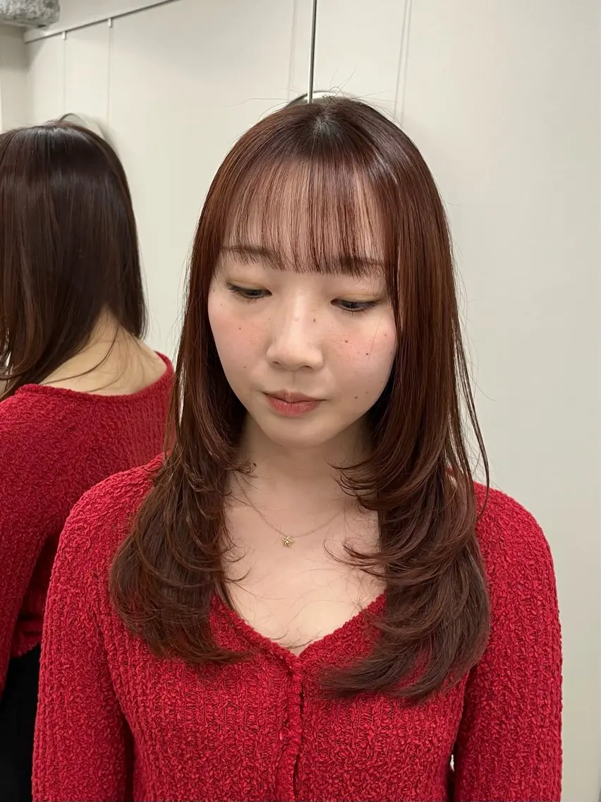 セミロング ピンクラベンダー ハイレイヤー レイヤーカット カット ヘアカラー トリートメント 🦋レイヤー職人 猪瀬玲奈🦋のヘアスタイル