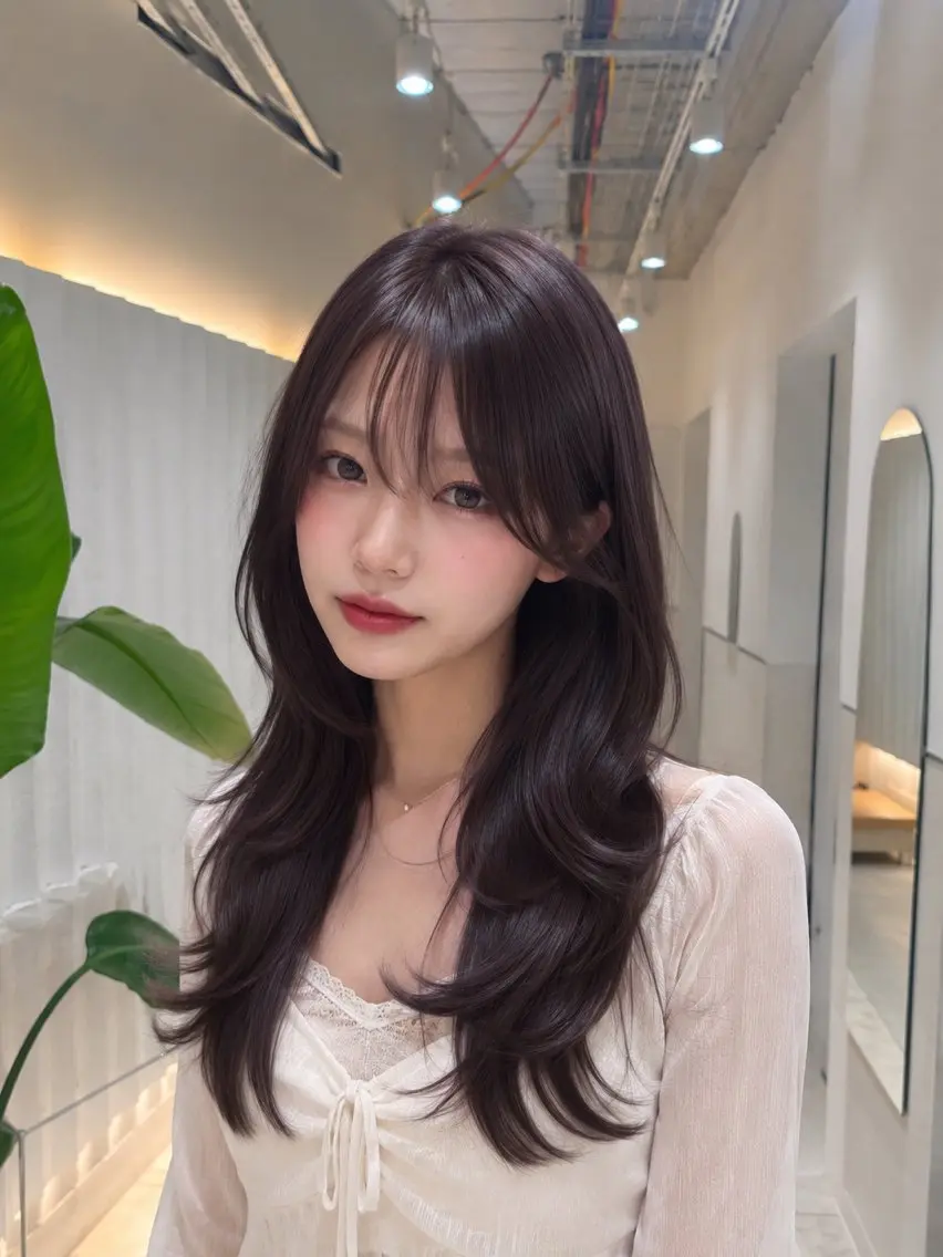 ミディアム カラー ラベンダーカラー ヘアカラー トリートメント ラベンダー💜グレー 🩶暗髪🖤のヘアスタイル