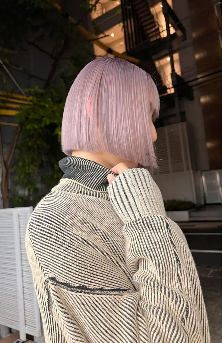 ショート カラー ピンクカラー カット ヘアカラー ムラ修正💎 艶髪ハイトーン💎のヘアスタイル