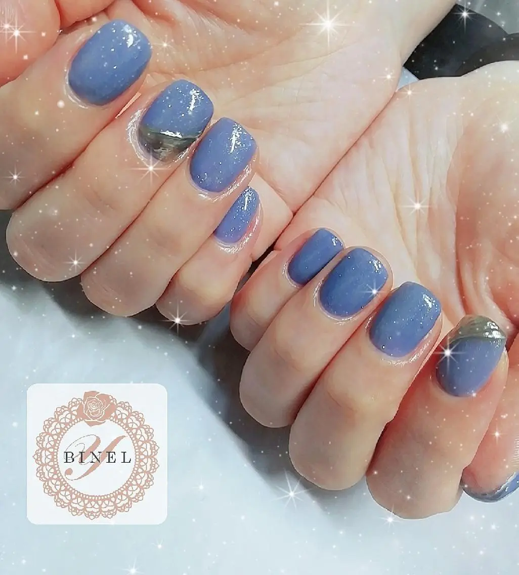 ネイル ミラーネイル ニュアンスネイル ワンカラーネイル ハンドネイル Nail Salon Y.BINELのネイルデザイン