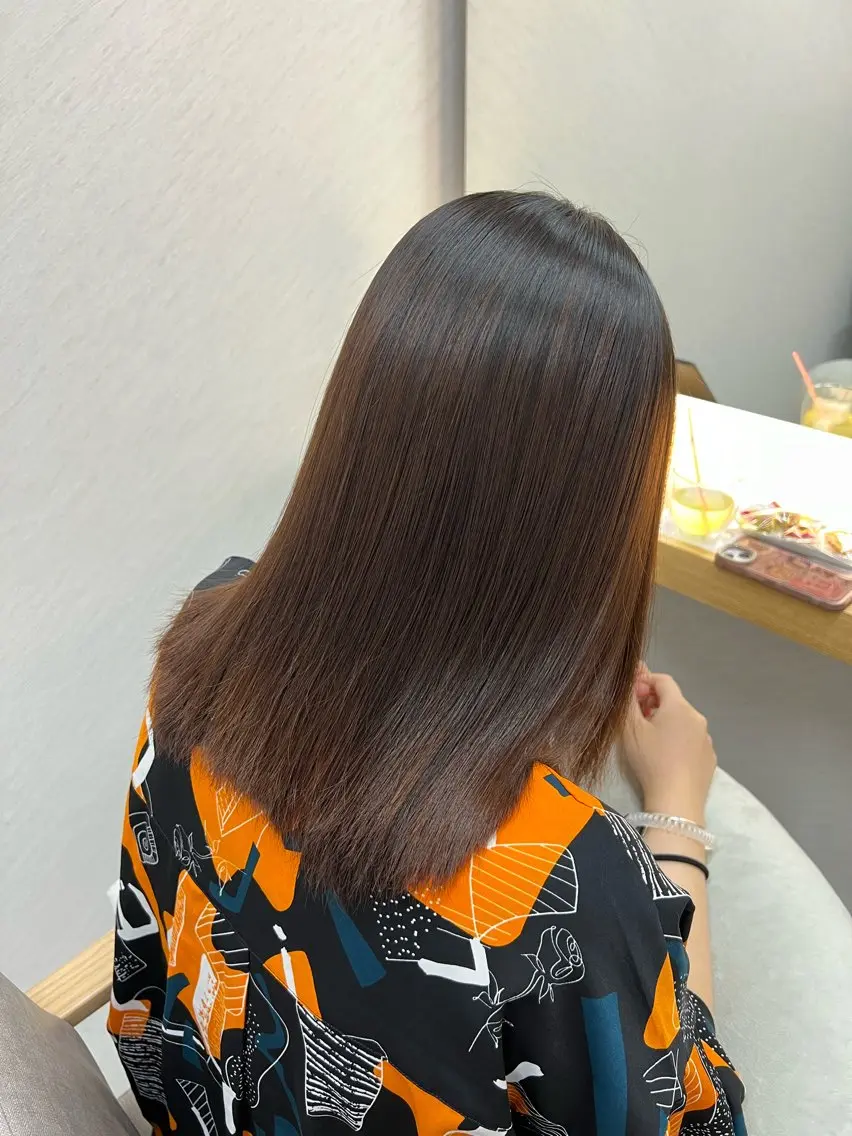 セミロング 縮毛矯正 カット 縮毛矯正 トリートメント ECLART 町田 井口聖也のヘアスタイル