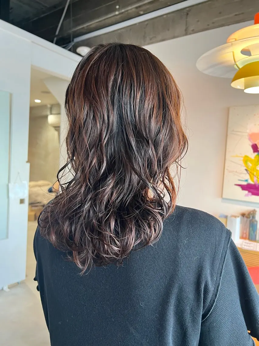 ミディアム パーマ カット パーマ くまざき　なな /メンズモデル募集のヘアスタイル