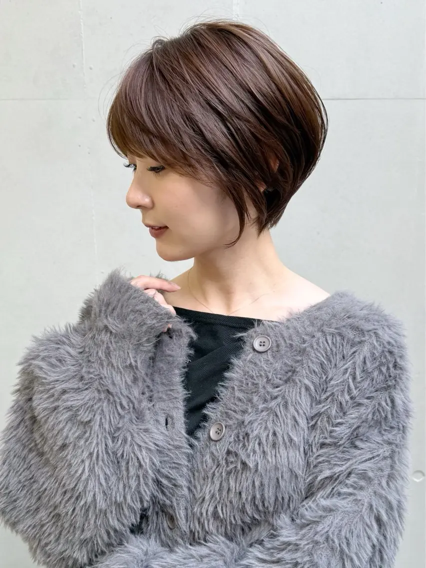 ショート くびれヘア ショートヘア 数名限定/似合わ ショート+艶カラー✨のヘアスタイル