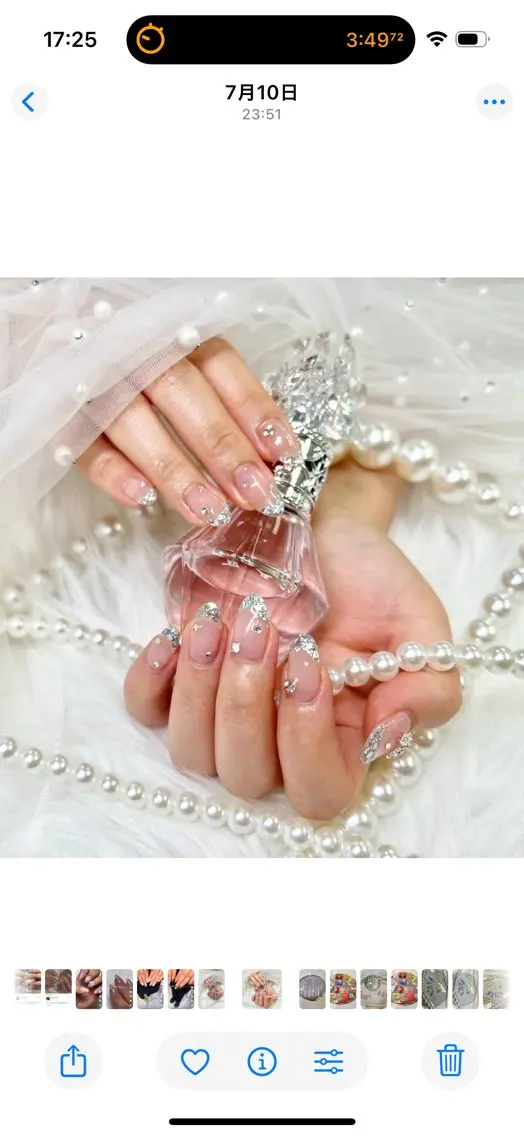 ネイル フレンチネイル ジェルネイル ガラスフレンチ グラデーション マグネットネイル Queeens nailのネイルデザイン