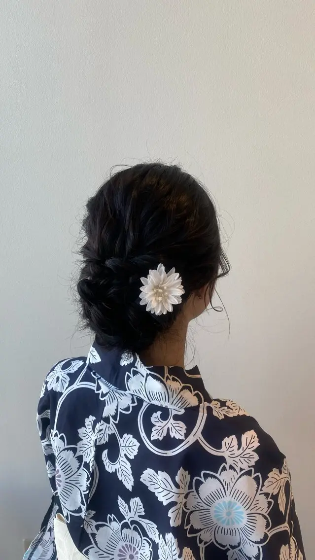 ロング 浴衣 中江 唱のヘアスタイル