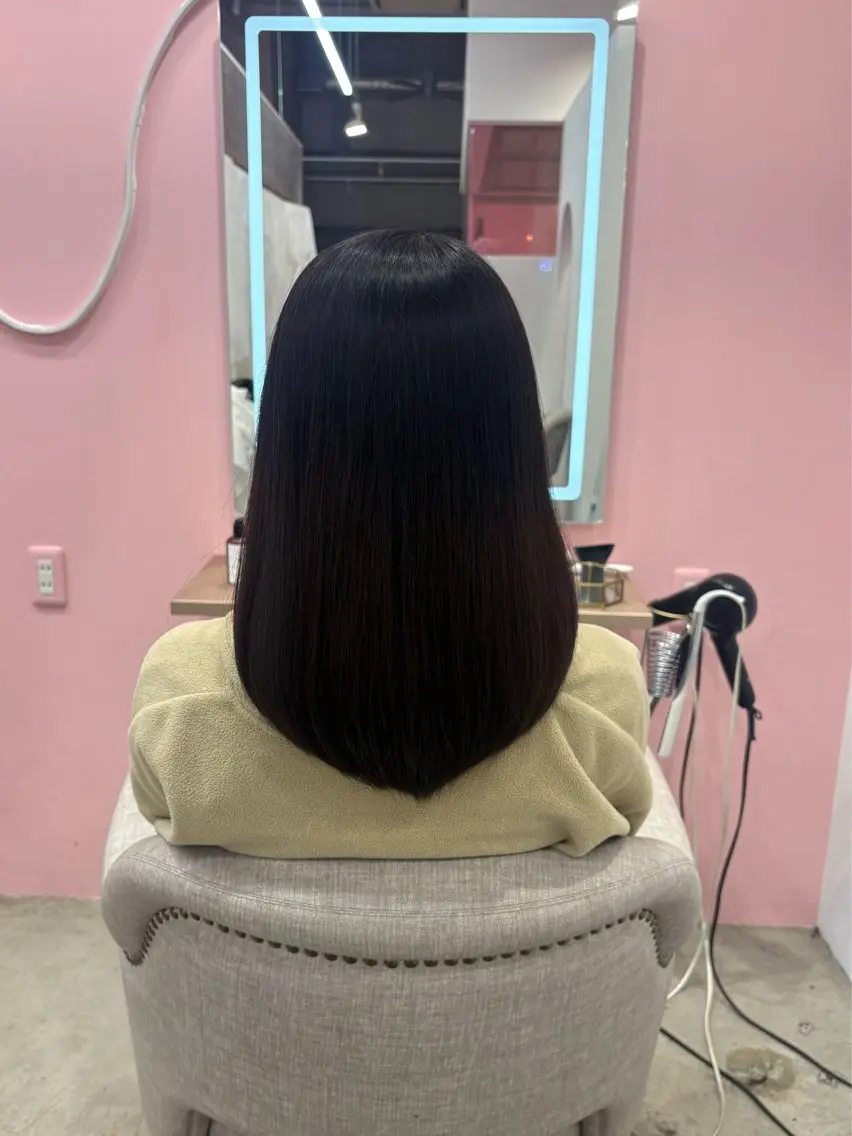 ミディアム Miu 名古屋カット ミディアム/ピンク髪のヘアスタイル