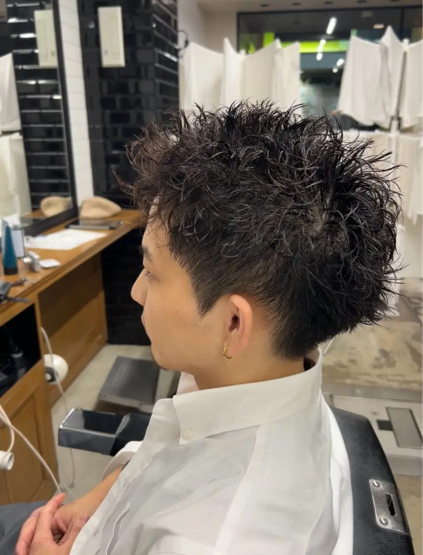 ショート カラー パーマ ヘアアレンジ メンズ メンズパーマ メンズ カラー特化/ カラー特化/池田海斗のヘアスタイル