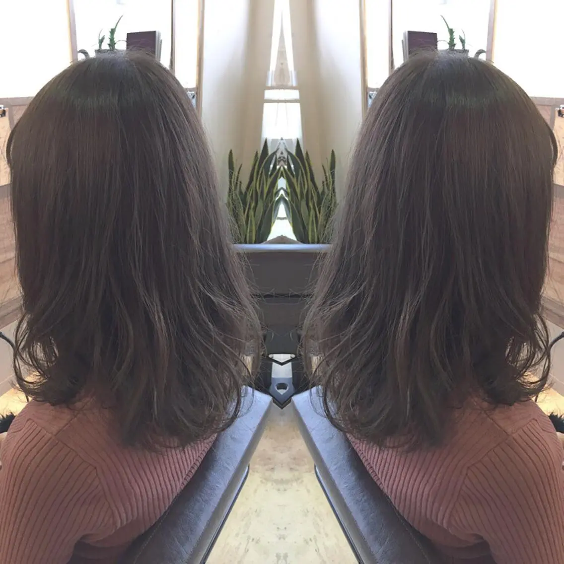 ミディアム セミロング カラー ブルーカラー ブルージュ イルミナカラー 青木 茂樹⭐️ 透明感カラーのヘアスタイル