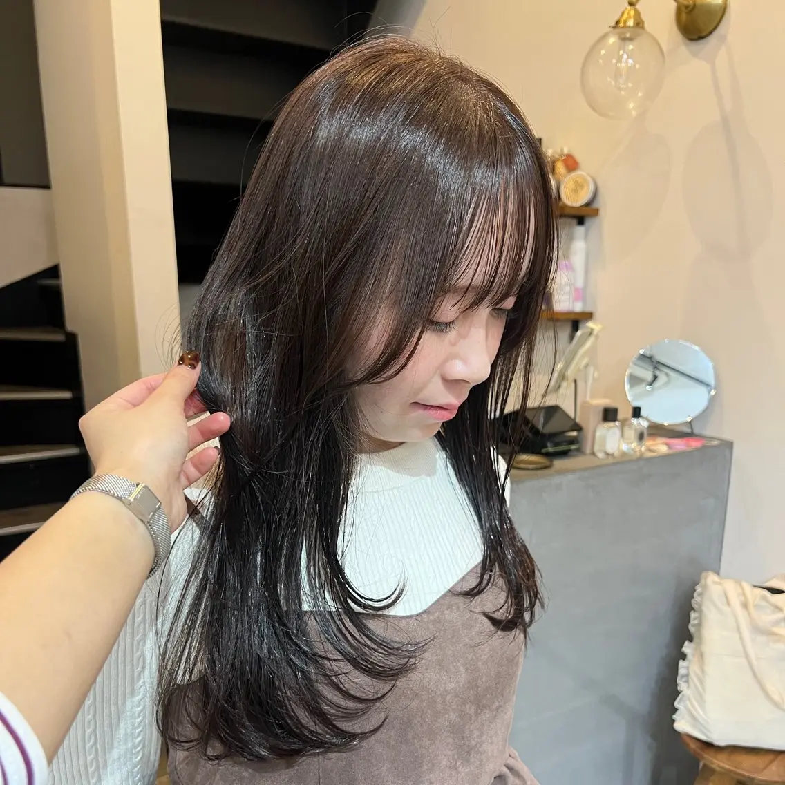 カラー ヘアカラー あやの/レイヤー指名 No.1/ベージュのヘアスタイル