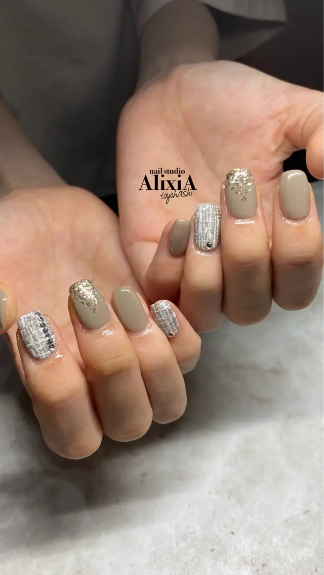 ネイル ラメ(グリッター) ハンドネイル AlixiA ゆみのネイルデザイン