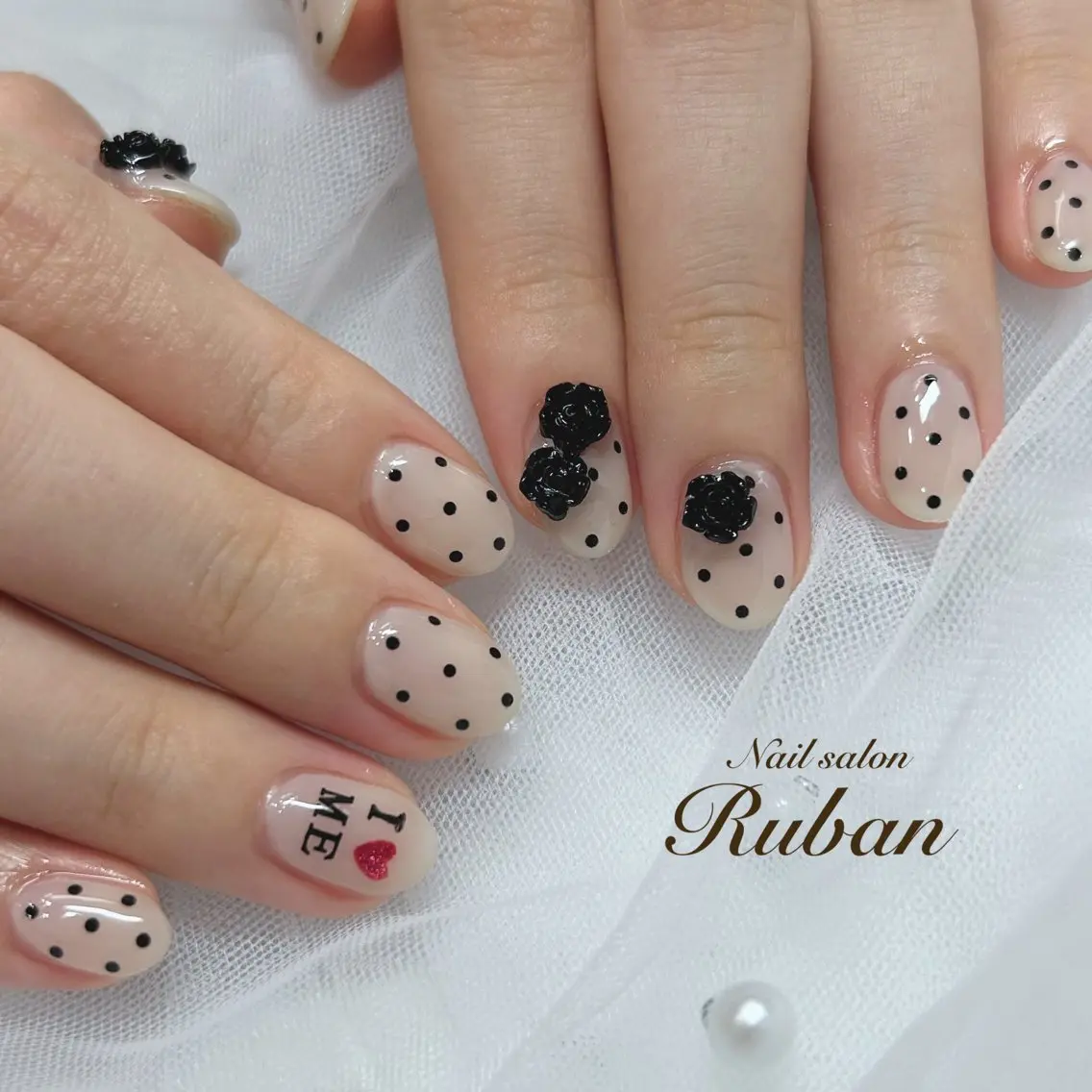 ネイル アートネイル ドット 持ち込み Nail salon Rubanのネイルデザイン