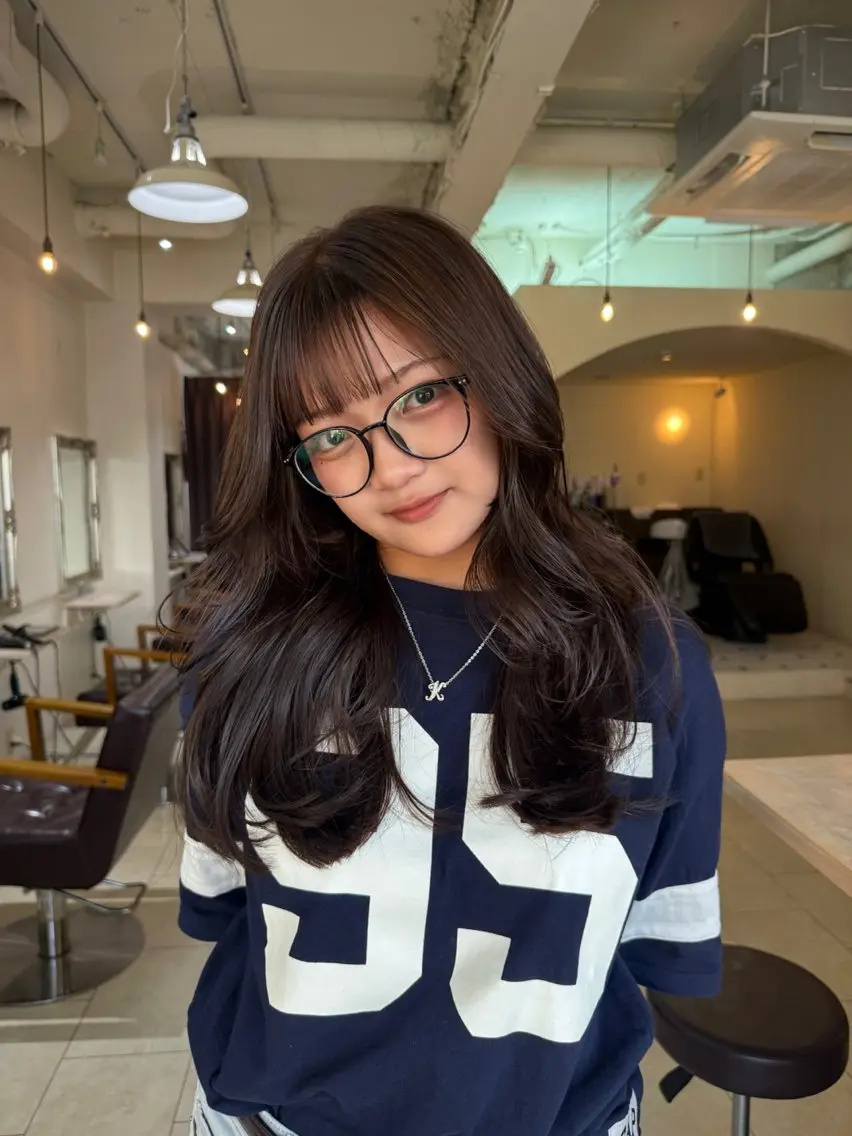 ロング カラー ブラウンカラー グレージュ ヘアカラー ベージュ/透け感 カラー.nano🎀のヘアスタイル