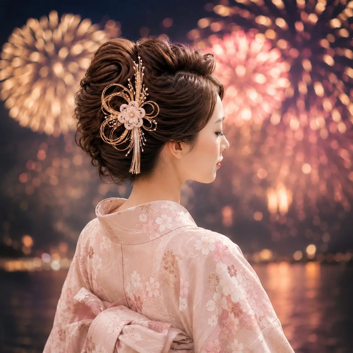 ヘアアレンジ 夜会巻き 着物ヘア ヘアセット 黒沢 茜のマツエク・マツパデザイン